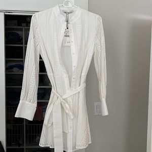 Zara White Button Down Mini Dress